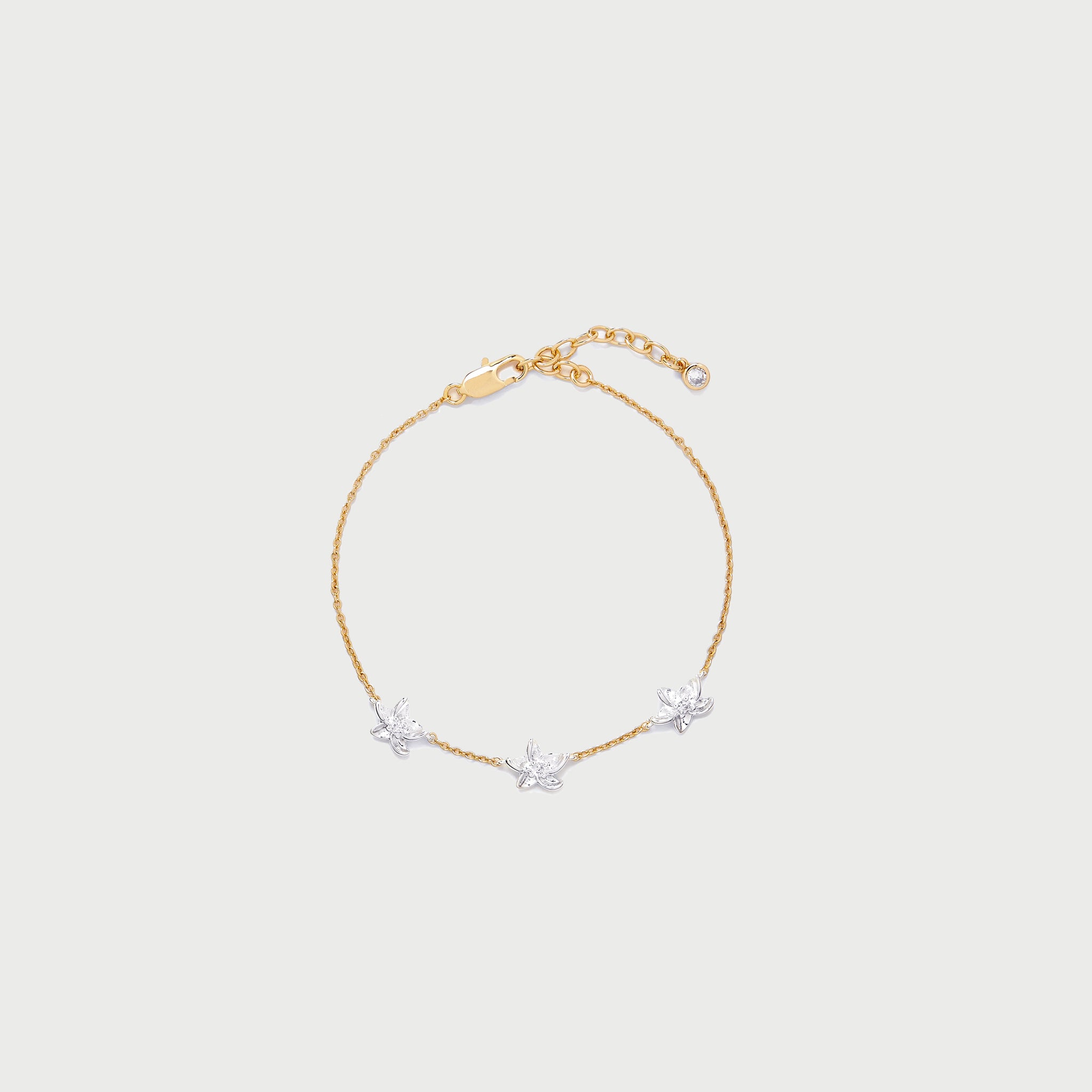 Luludi Flower Mix Metal Bracelet in Gold